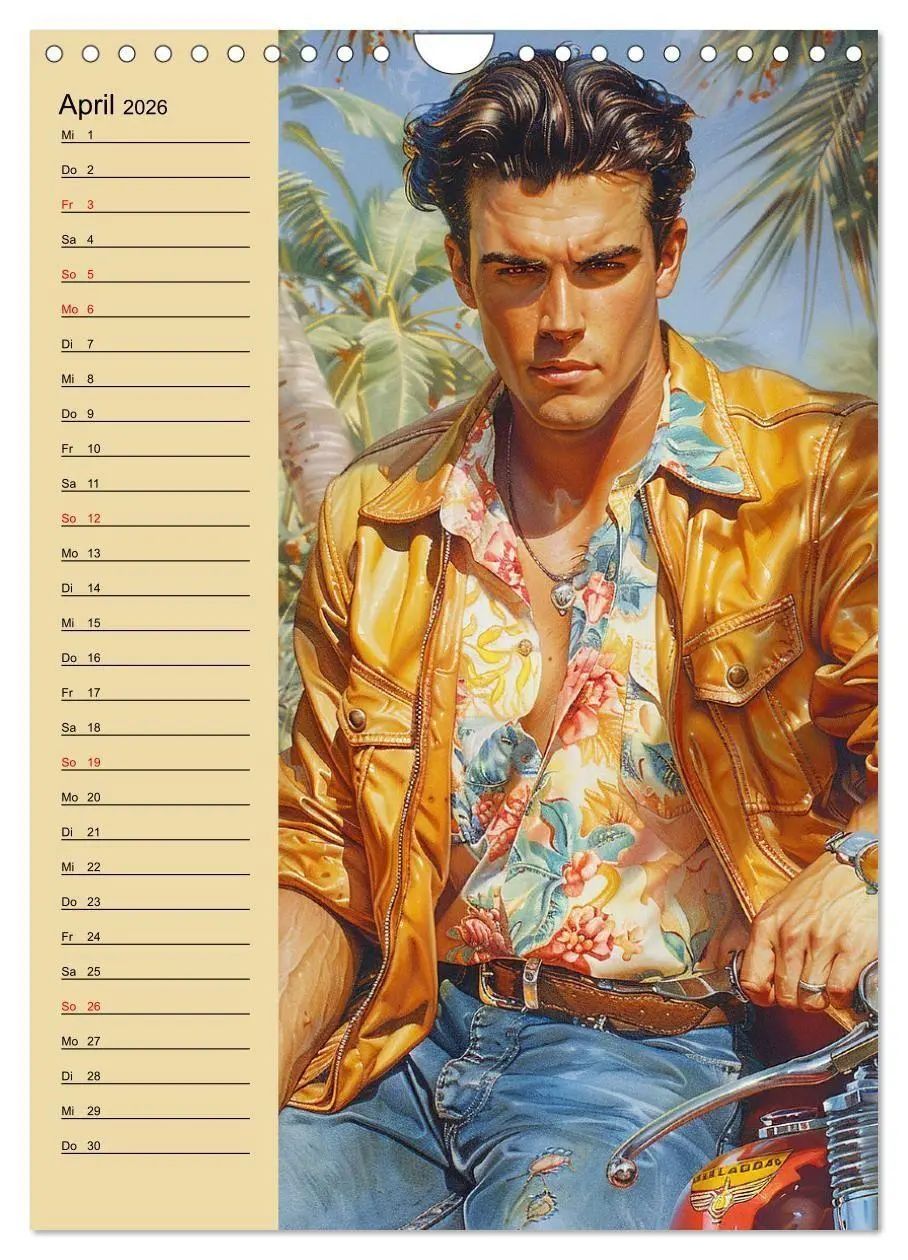 Bild: 9783516262674 | Verwegene Jungs. Pin-up-Männer im Stil der 50er Jahre (Wandkalender...
