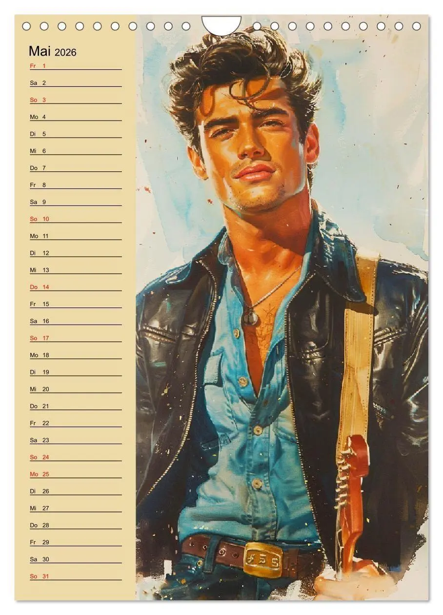 Bild: 9783516262674 | Verwegene Jungs. Pin-up-Männer im Stil der 50er Jahre (Wandkalender...