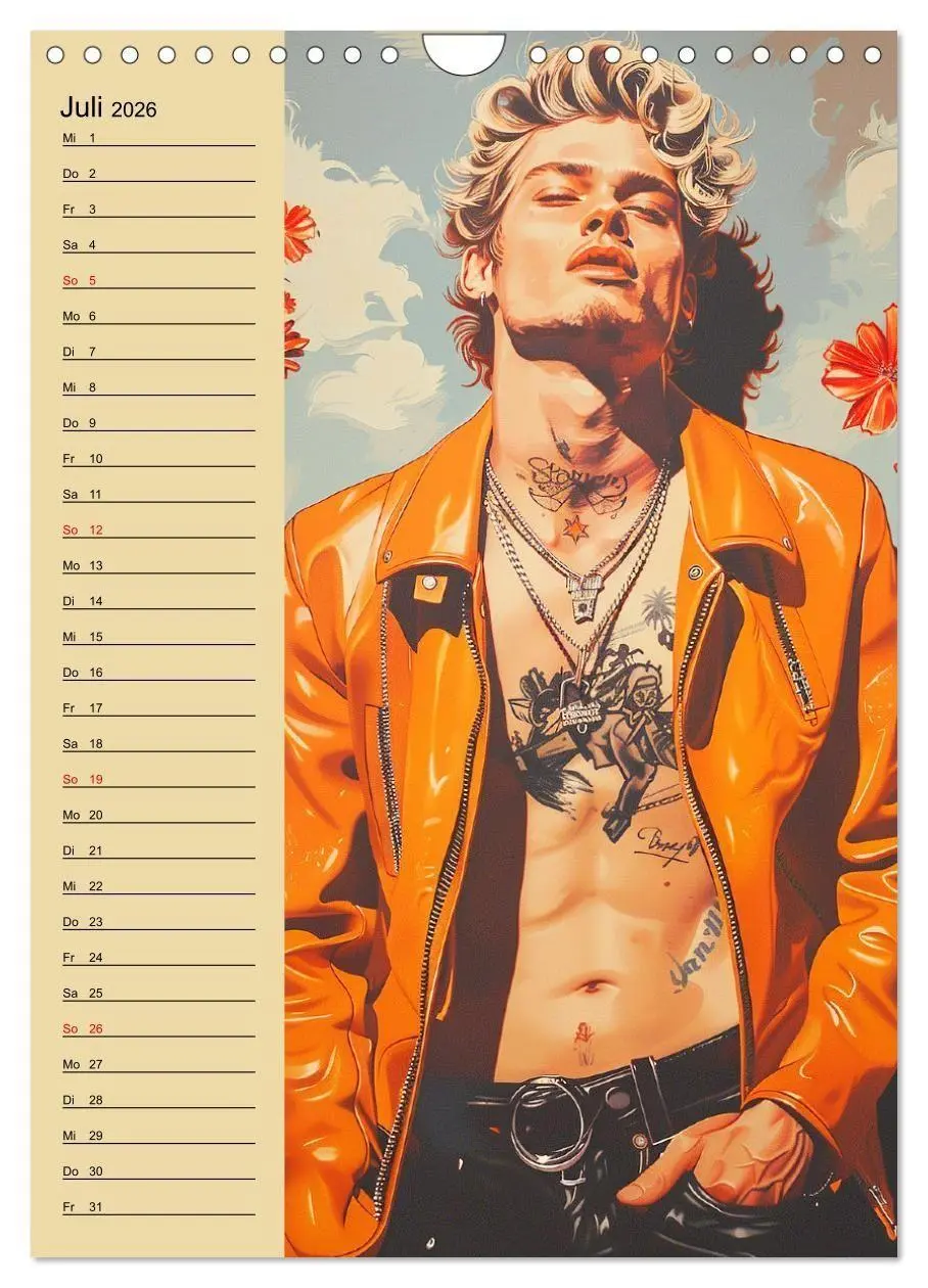 Bild: 9783516262674 | Verwegene Jungs. Pin-up-Männer im Stil der 50er Jahre (Wandkalender...