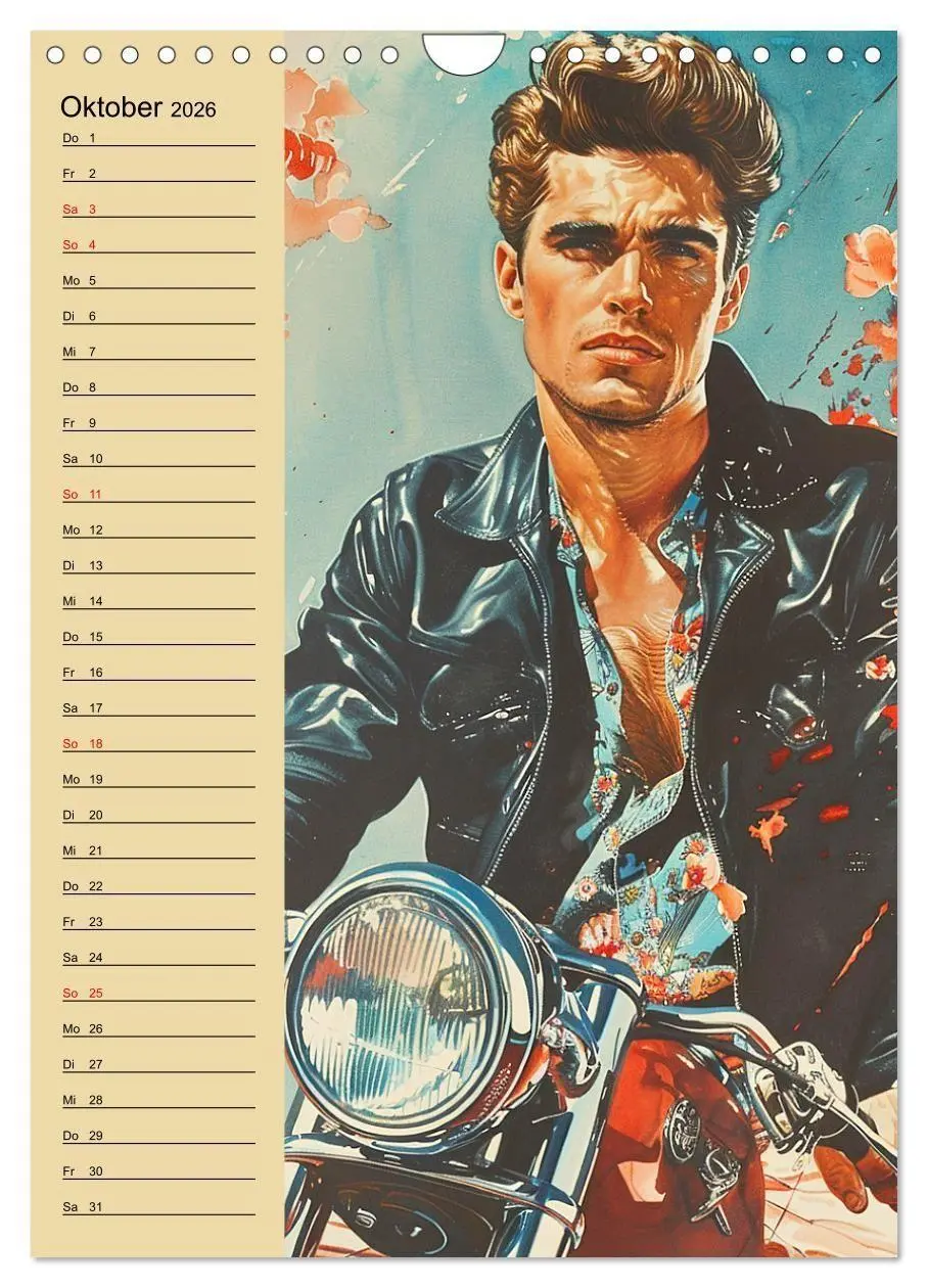 Bild: 9783516262674 | Verwegene Jungs. Pin-up-Männer im Stil der 50er Jahre (Wandkalender...