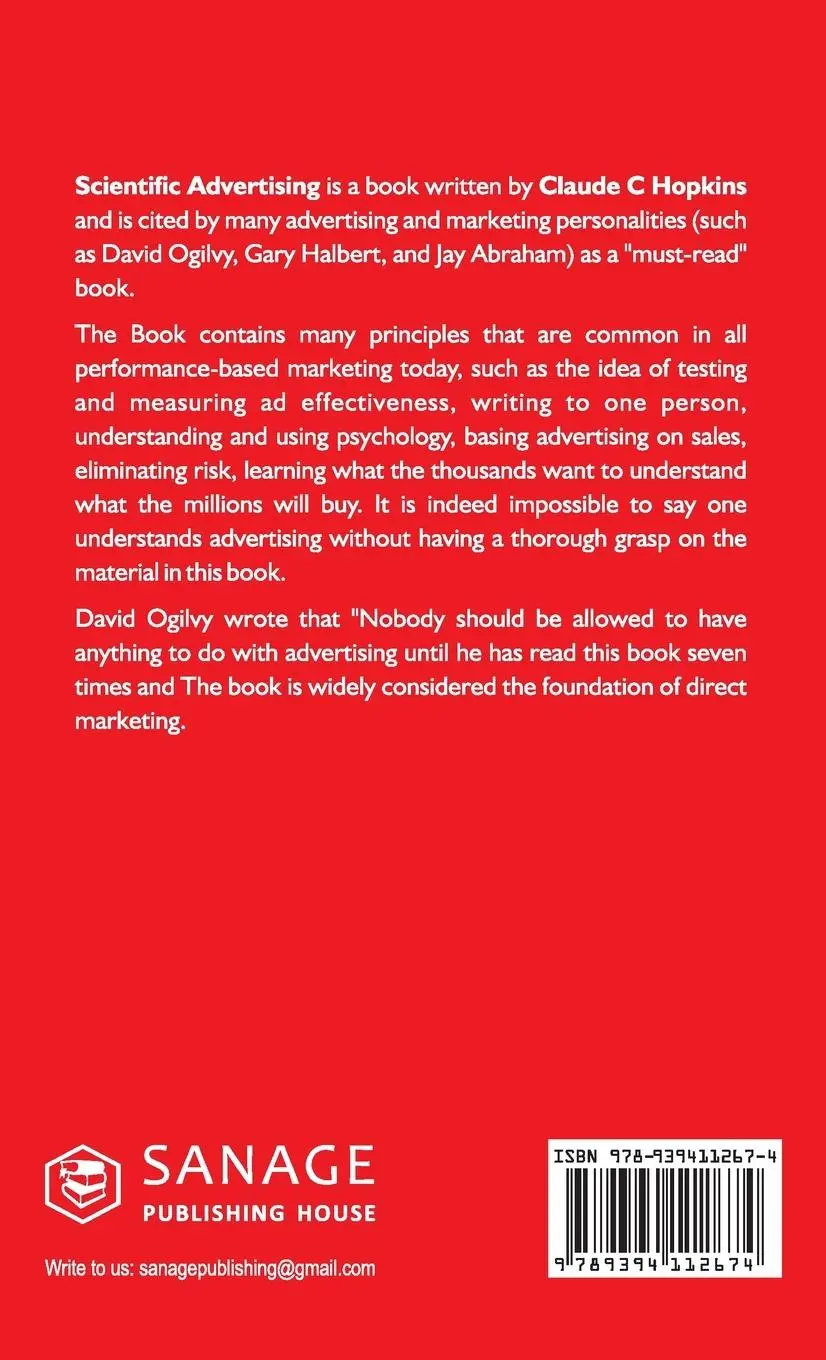 Rückseite: 9789394112674 | Scientific Advertising | Claude Hopkins | Buch | Englisch | 2022