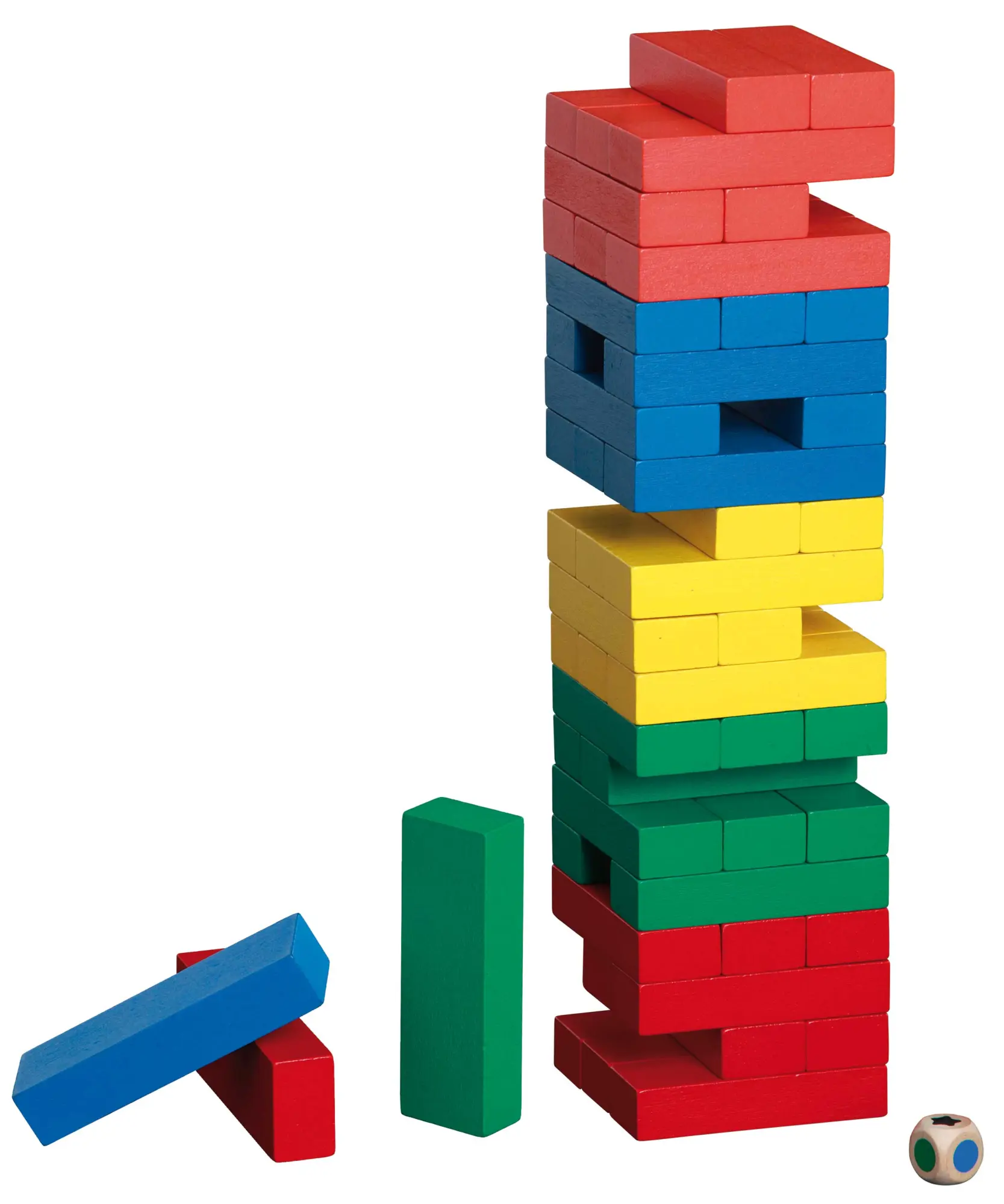 Cover: 4014156032774 | Philos 3277 - Verflixter Turm, Wackelturm, bunt, Holz, Würfelspiel