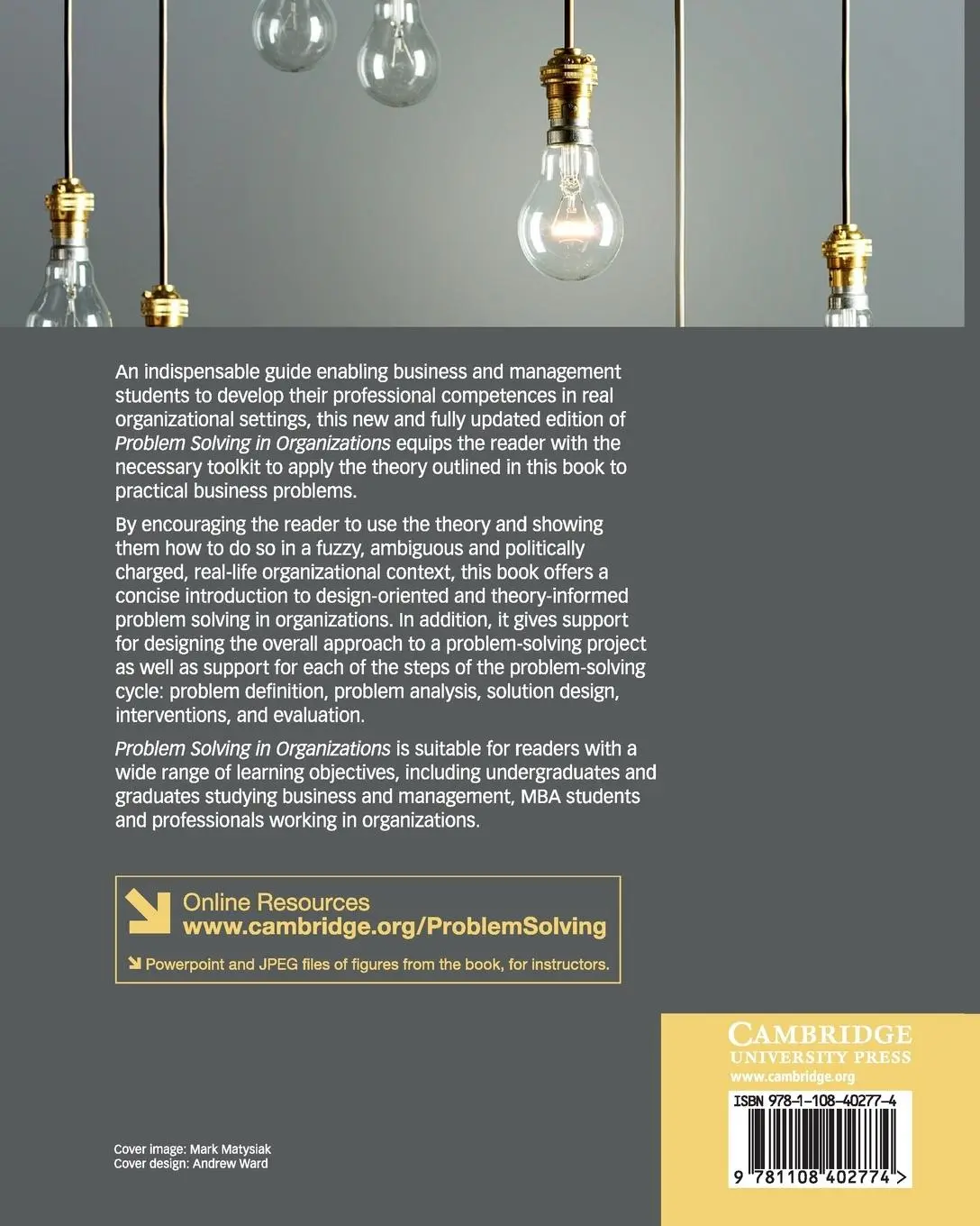 Rückseite: 9781108402774 | Problem Solving in Organizations | Joan Ernst Van Aken (u. a.) | Buch