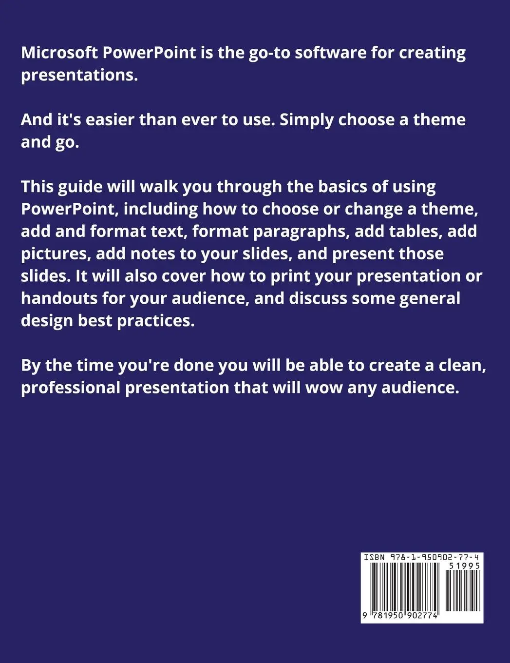 Rückseite: 9781950902774 | PowerPoint for Beginners | M. L. Humphrey | Buch | Gebunden | Englisch