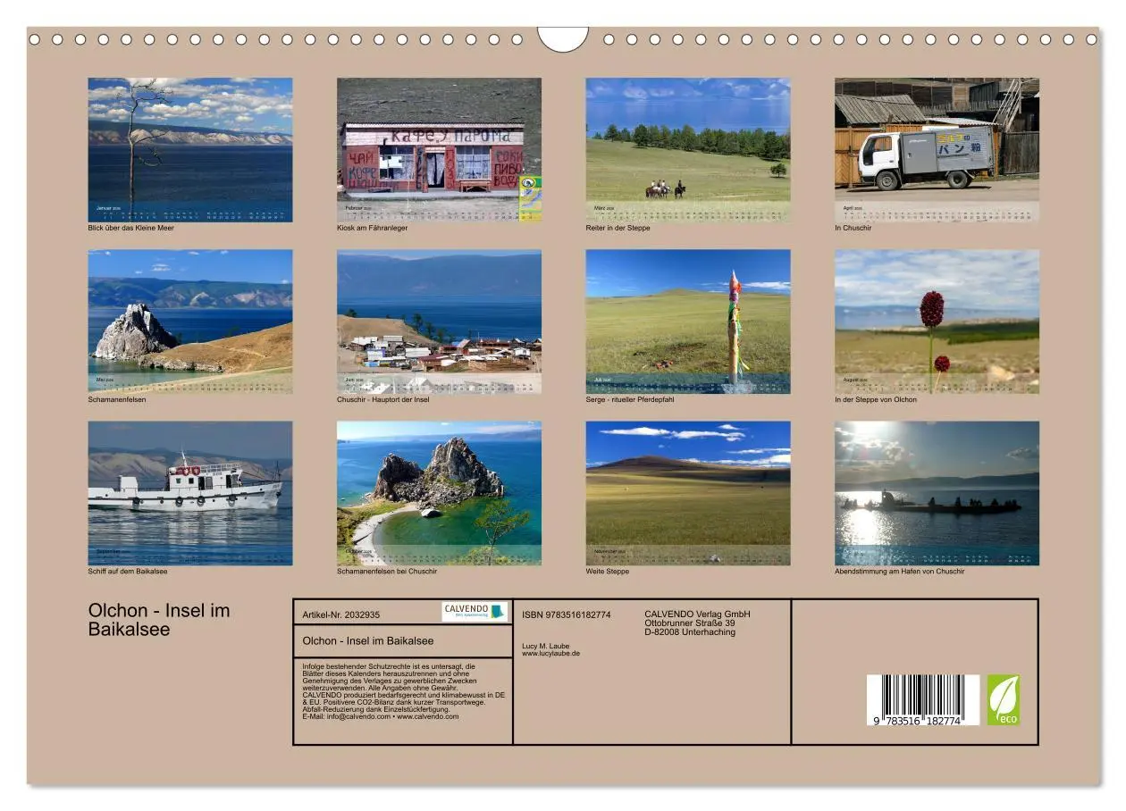 Bild: 9783516182774 | Olchon - Insel im Baikalsee (Wandkalender 2026 DIN A3 quer),...