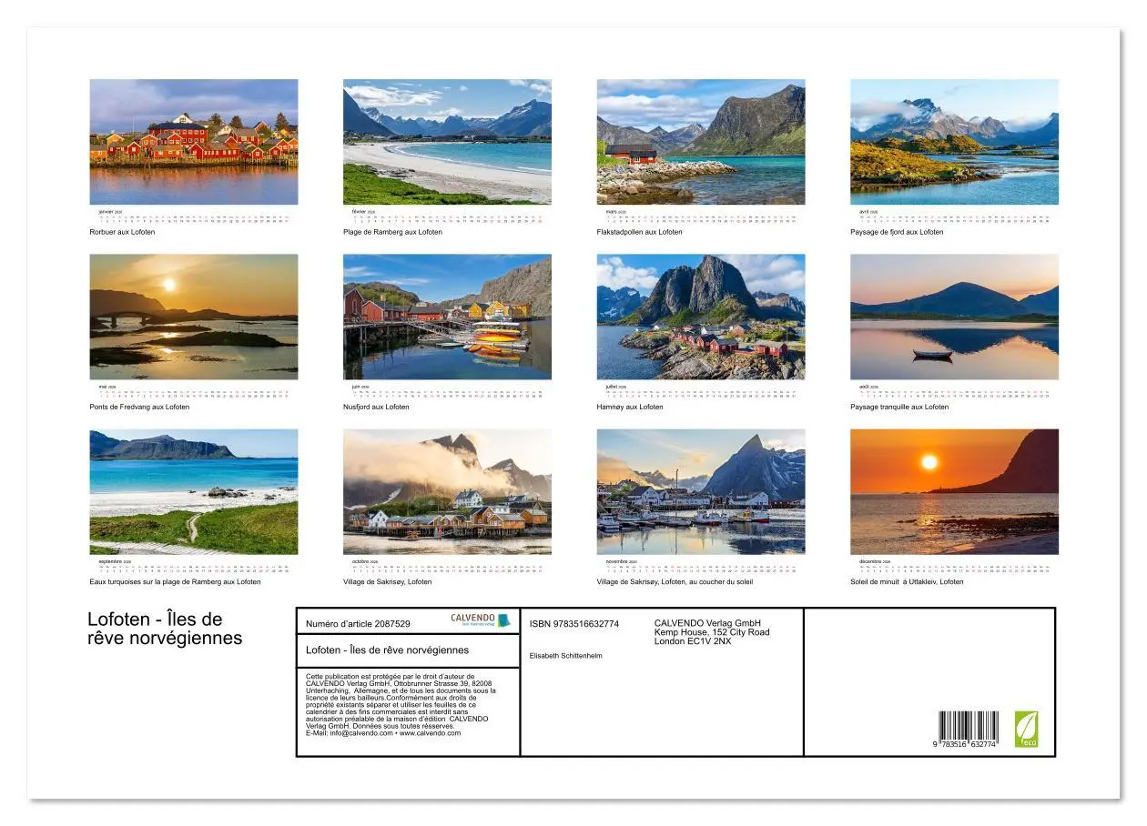 Bild: 9783516632774 | Lofoten - Îles de rêve norvégiennes (Calendrier mural 2026 DIN A2...