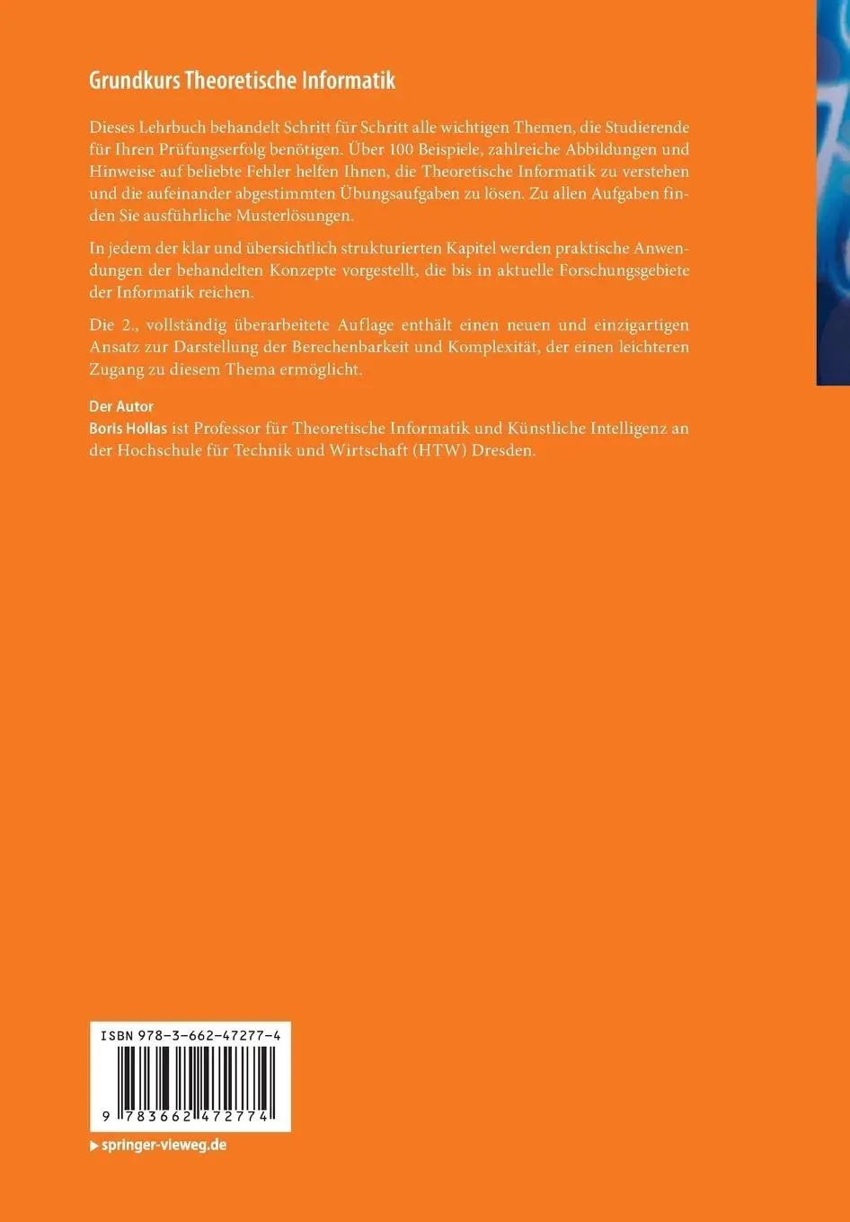 Rückseite: 9783662472774 | Grundkurs Theoretische Informatik | Mit Aufgaben und Anwendungen