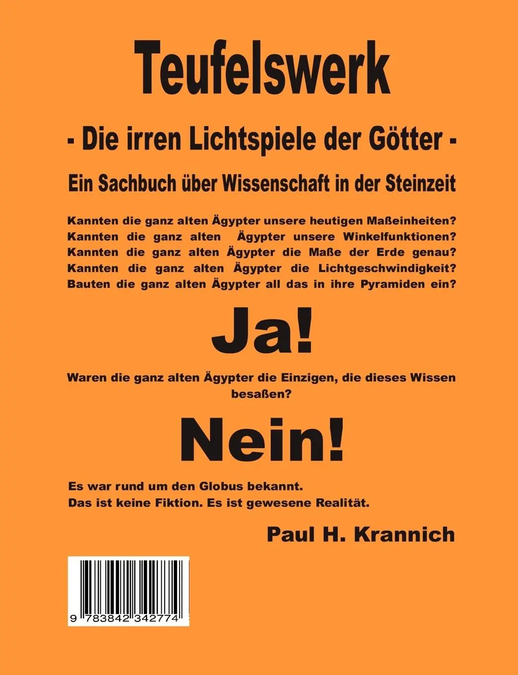 Rückseite: 9783842342774 | Teufelswerk | Die irren Lichtspiele der Götter | Paul H. Krannich