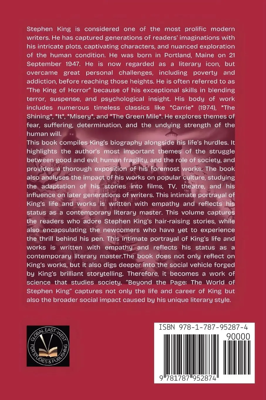 Rückseite: 9781787952874 | Beyond The Page | The World of Stephen King | Gew Humanities Group