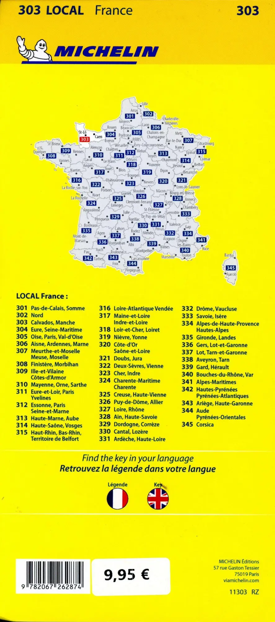Bild: 9782067262874 | Michelin Normandie West | Straßen- und Tourismuskarte 1:150.000 | 1 S.