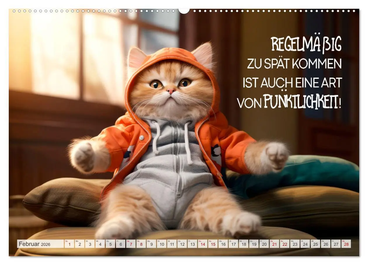 Bild: 9783457462874 | Süße Katzen und coole Sprüche (Wandkalender 2026 DIN A2 quer),...