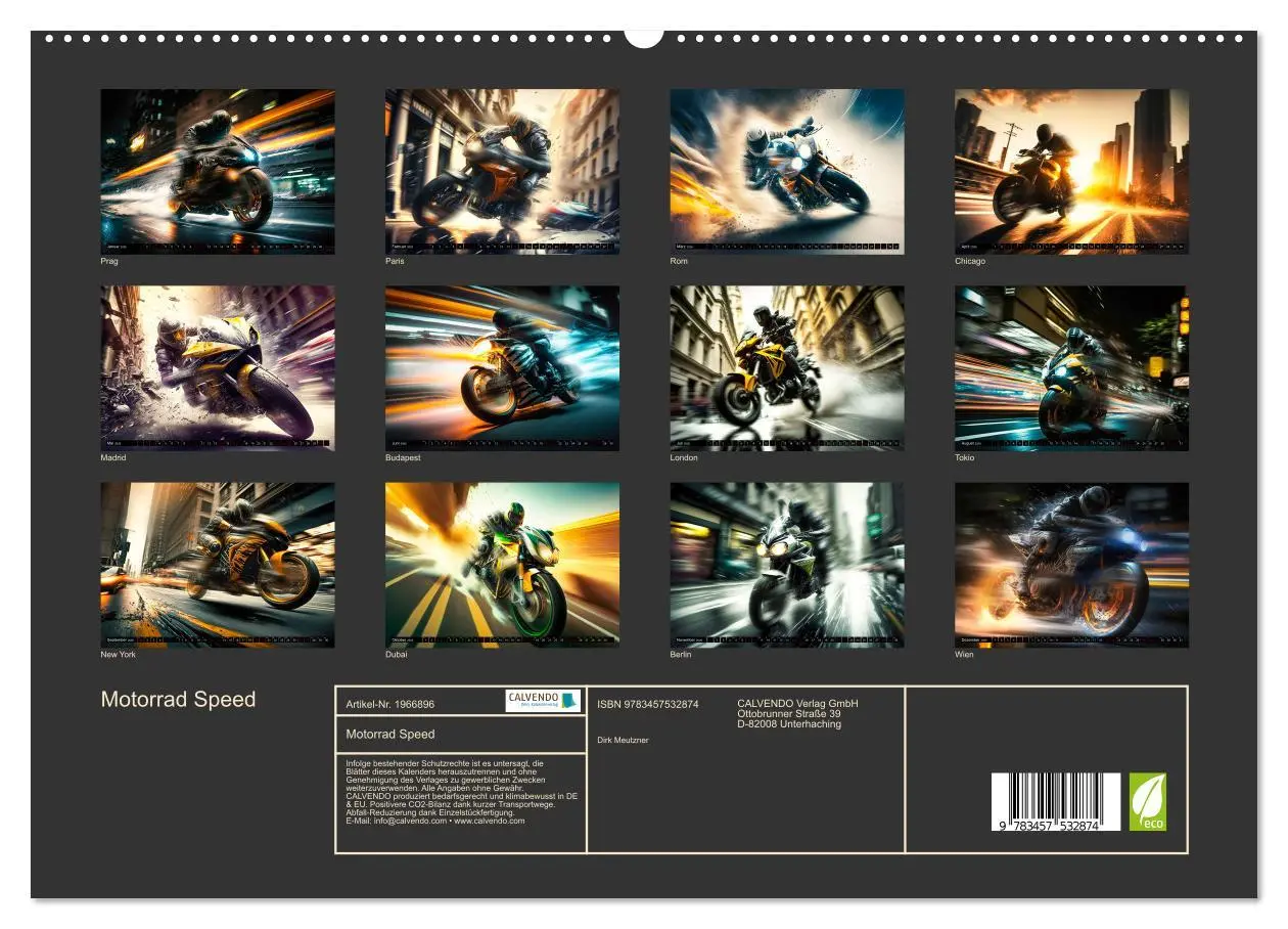 Bild: 9783457532874 | Motorrad Speed (hochwertiger Premium Wandkalender 2026 DIN A2...