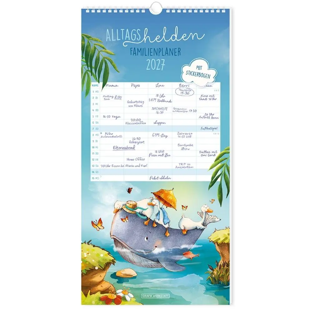Cover: 9783986362874 | Familienplaner 2027 Alltagshelden | Familienplaner | Original | 14 S.