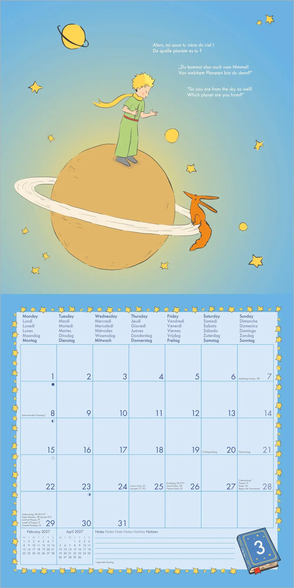 Bild: 4069095012974 | Der Kleine Prinz 2027 | Antoine Saint-Exupéry | Kalender | 14 S.