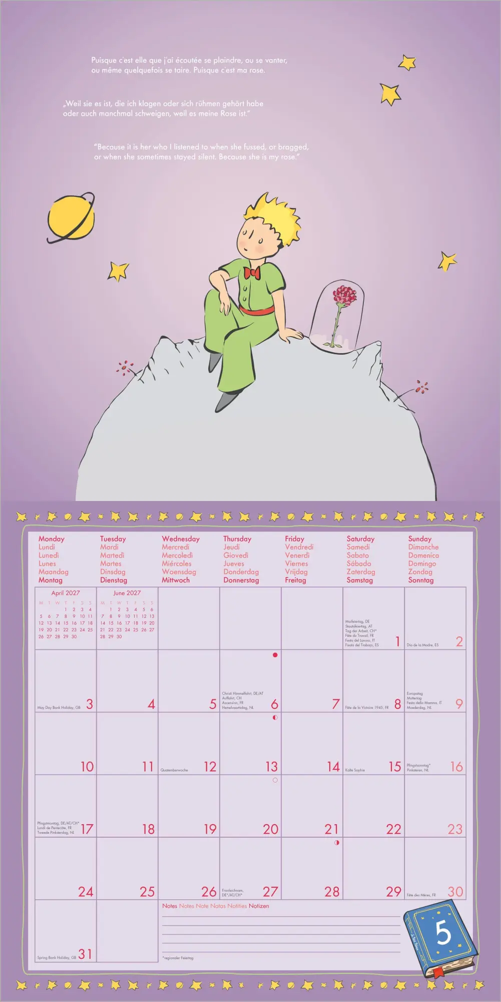 Bild: 4069095012974 | Der Kleine Prinz 2027 | Antoine Saint-Exupéry | Kalender | 14 S.