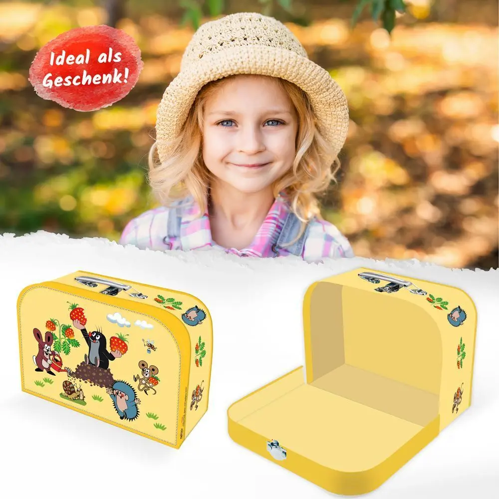 Bild: 4260500162974 | Der kleine Maulwurf Spielzeugkoffer Pappkoffer gelb medium,...