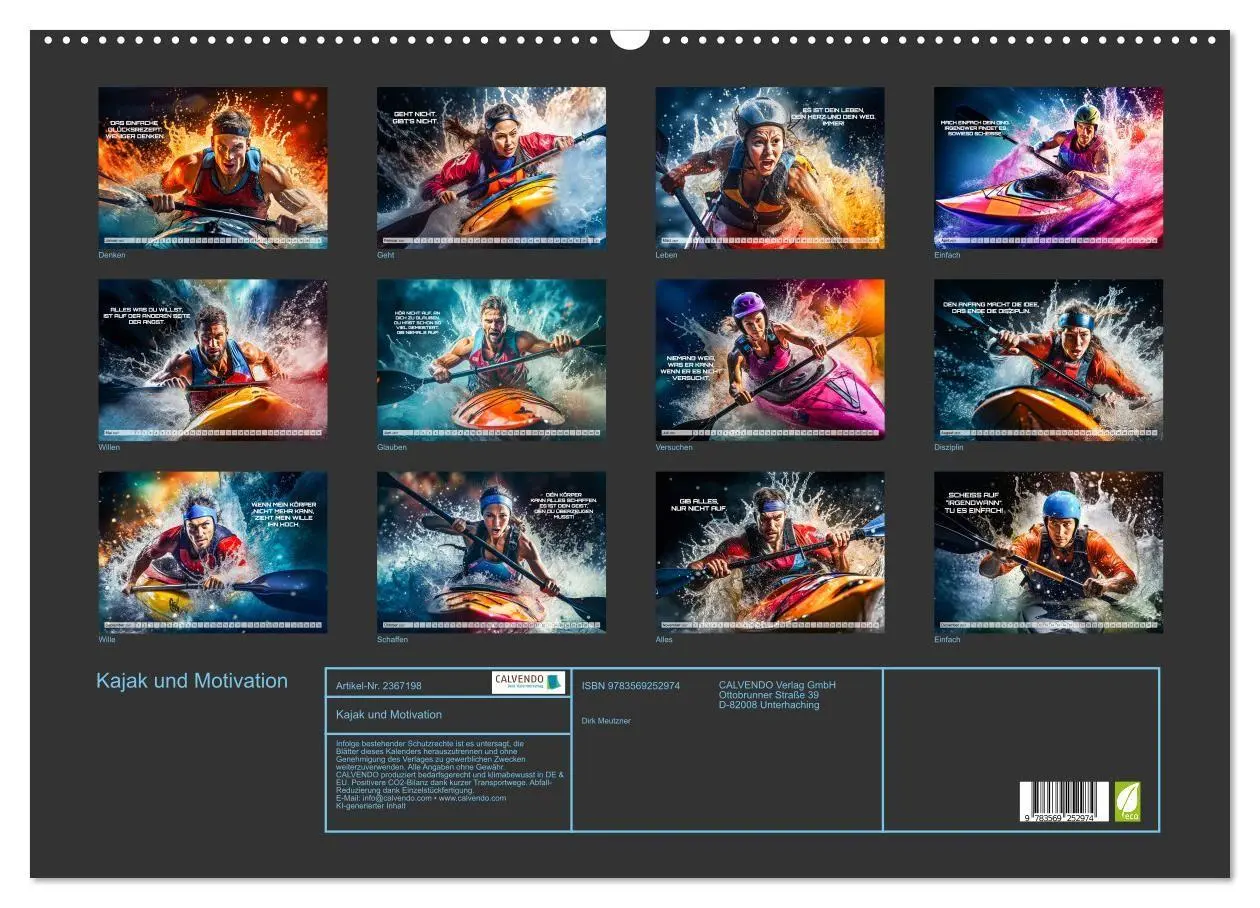 Bild: 9783569252974 | Kajak und Motivation (Wandkalender 2027 DIN A2 quer), CALVENDO...