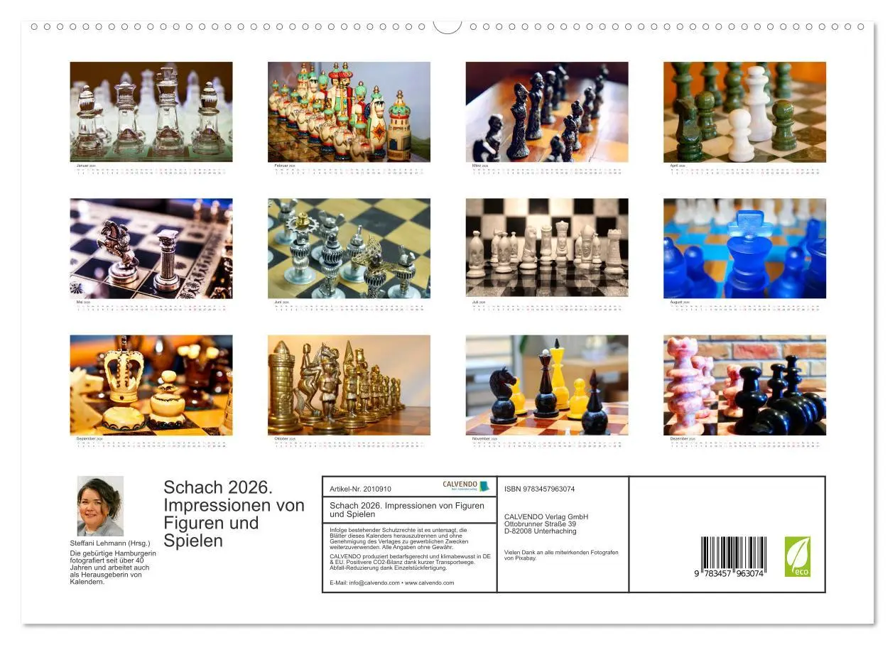 Bild: 9783457963074 | Schach 2026. Impressionen von Figuren und Spielen (hochwertiger...