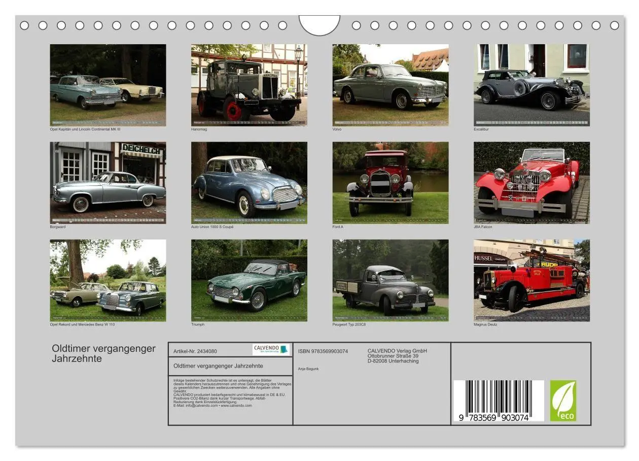 Bild: 9783569903074 | Oldtimer vergangenger Jahrzehnte (Wandkalender 2027 DIN A4 quer),...