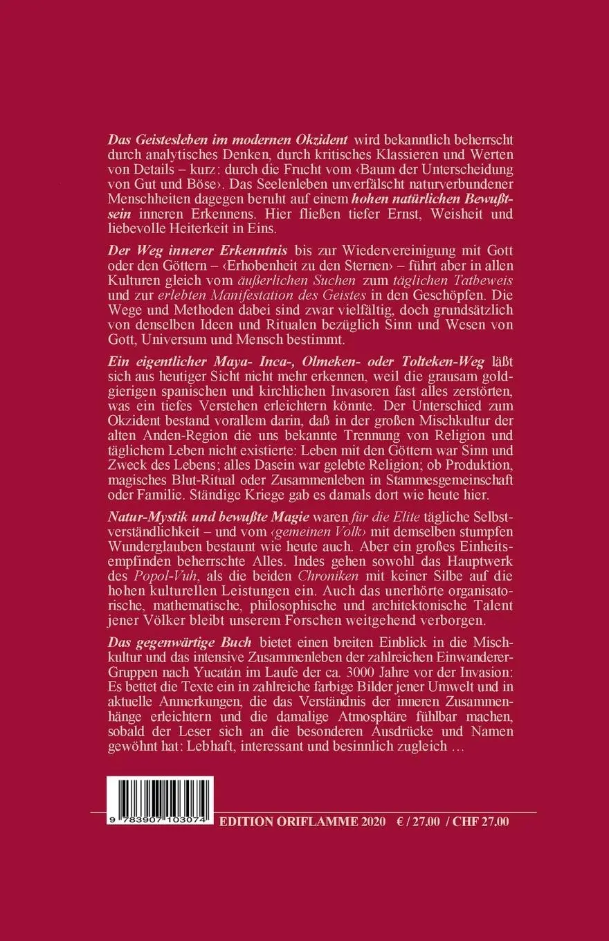Rückseite: 9783907103074 | Popol-Vuh, das Heilige Buch der Maya und Inca | Martin P. Steiner
