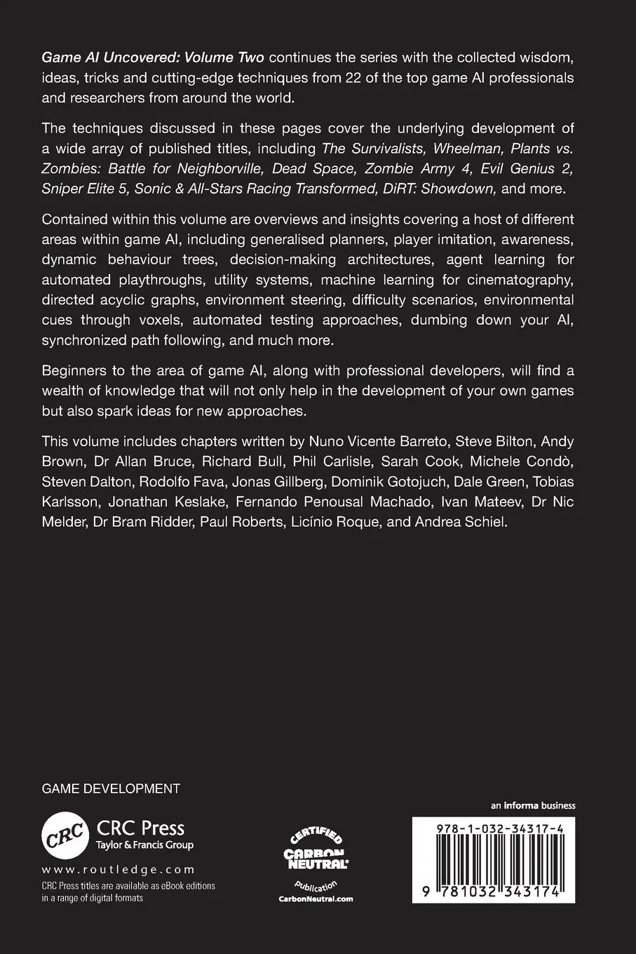 Rückseite: 9781032343174 | Game AI Uncovered | Volume Two | Paul Roberts | Taschenbuch | Englisch