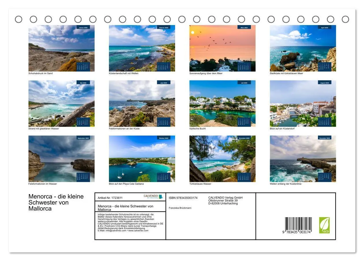 Bild: 9783435003174 | Menorca - die kleine Schwester von Mallorca (Tischkalender 2025 DIN...