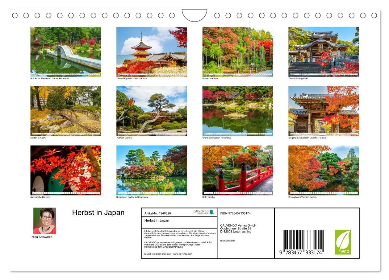Bild: 9783457333174 | Herbst in Japan (Wandkalender 2026 DIN A4 quer), CALVENDO...