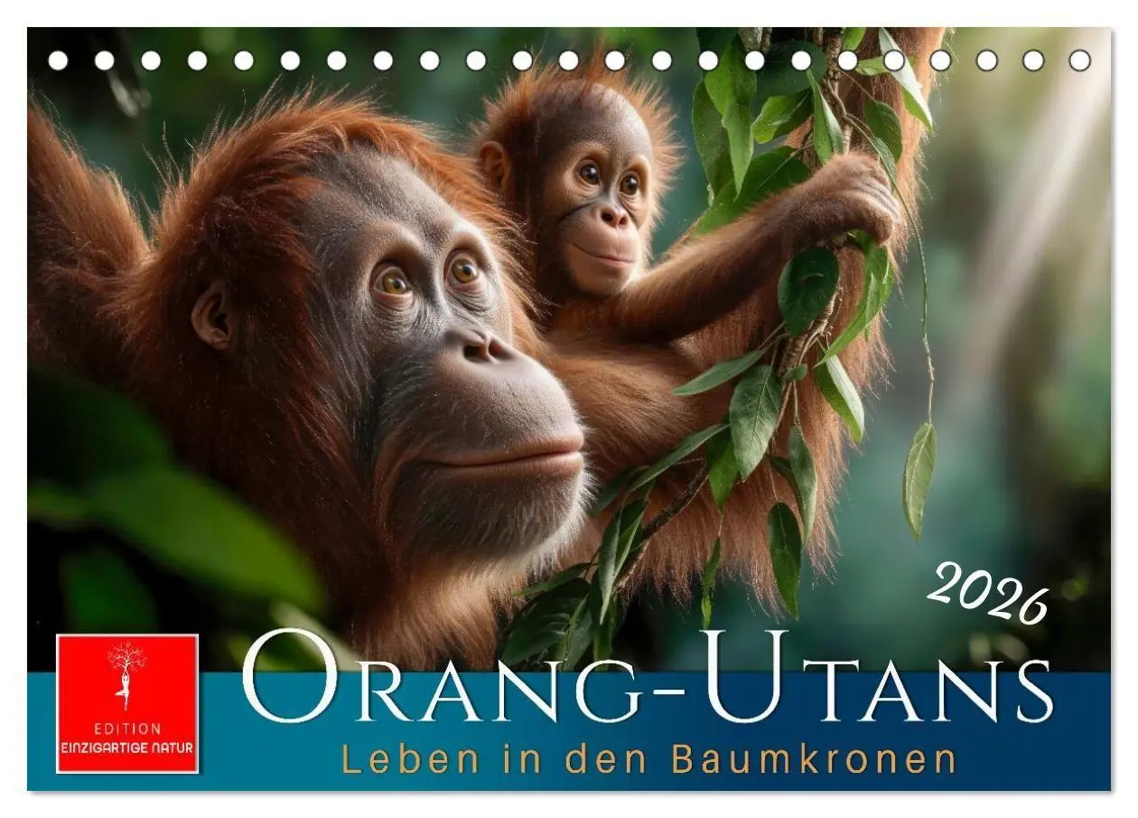 Cover: 9783516733174 | Orang Utans - Leben in den Baumkronen (Tischkalender 2026 DIN A5...