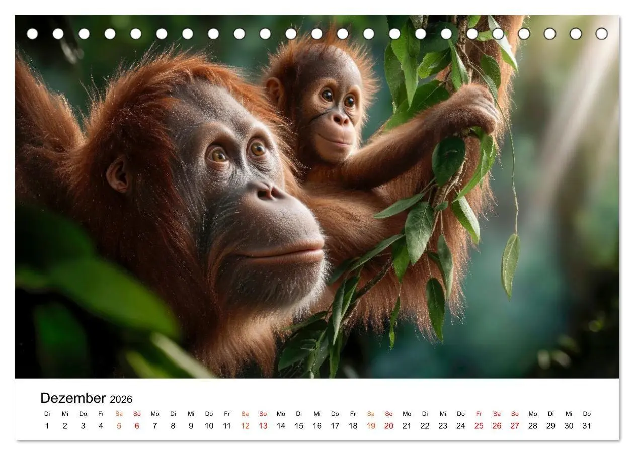 Bild: 9783516733174 | Orang Utans - Leben in den Baumkronen (Tischkalender 2026 DIN A5...