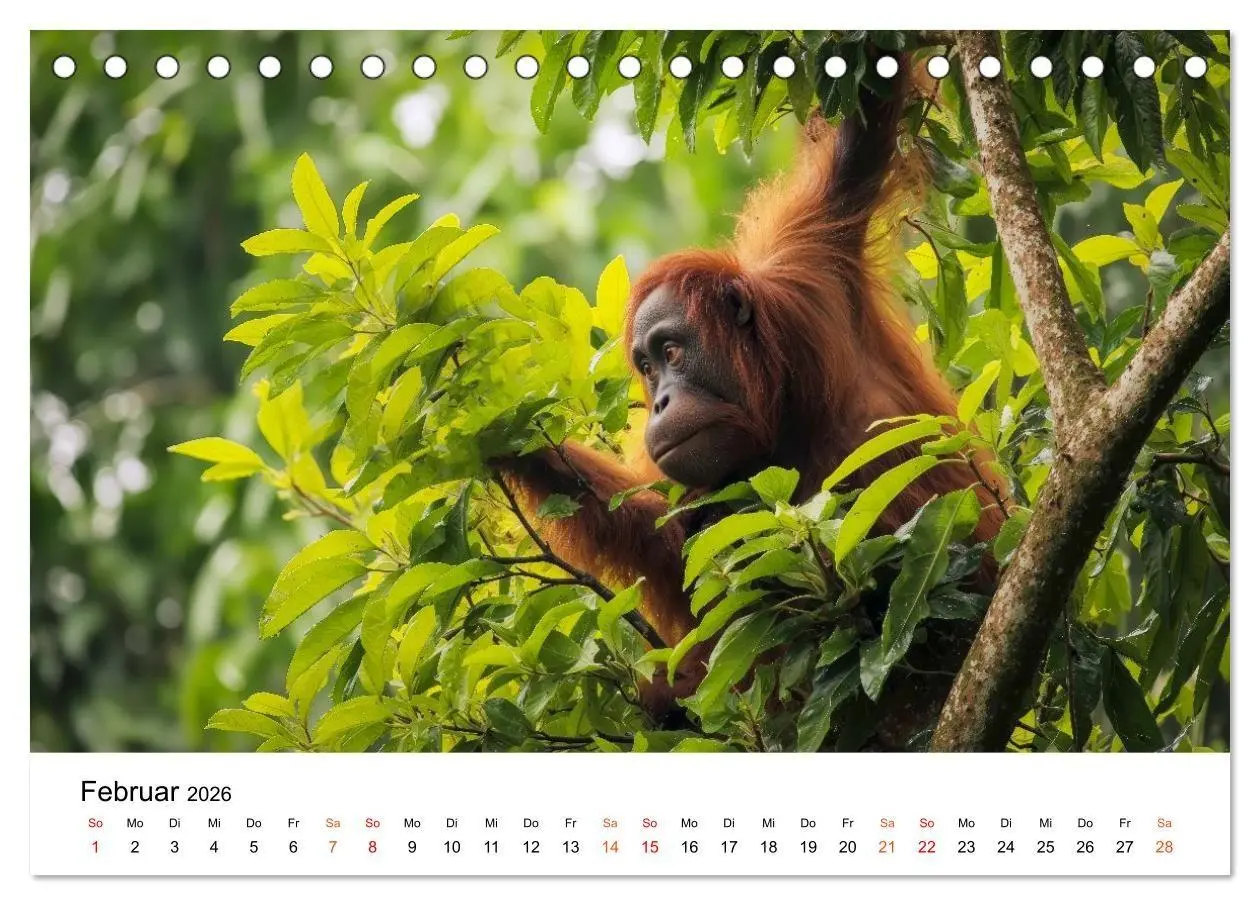 Bild: 9783516733174 | Orang Utans - Leben in den Baumkronen (Tischkalender 2026 DIN A5...