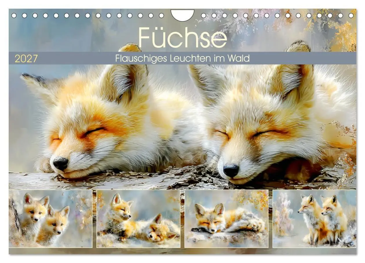 Cover: 9783516803174 | Füchse. Flauschiges Leuchten im Wald (Wandkalender 2027 DIN A4...
