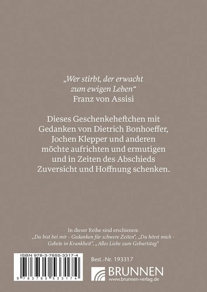Rückseite: 9783765533174 | Du tröstest mich | Christine Benda | Broschüre | Kleine Grüsse | 16 S.