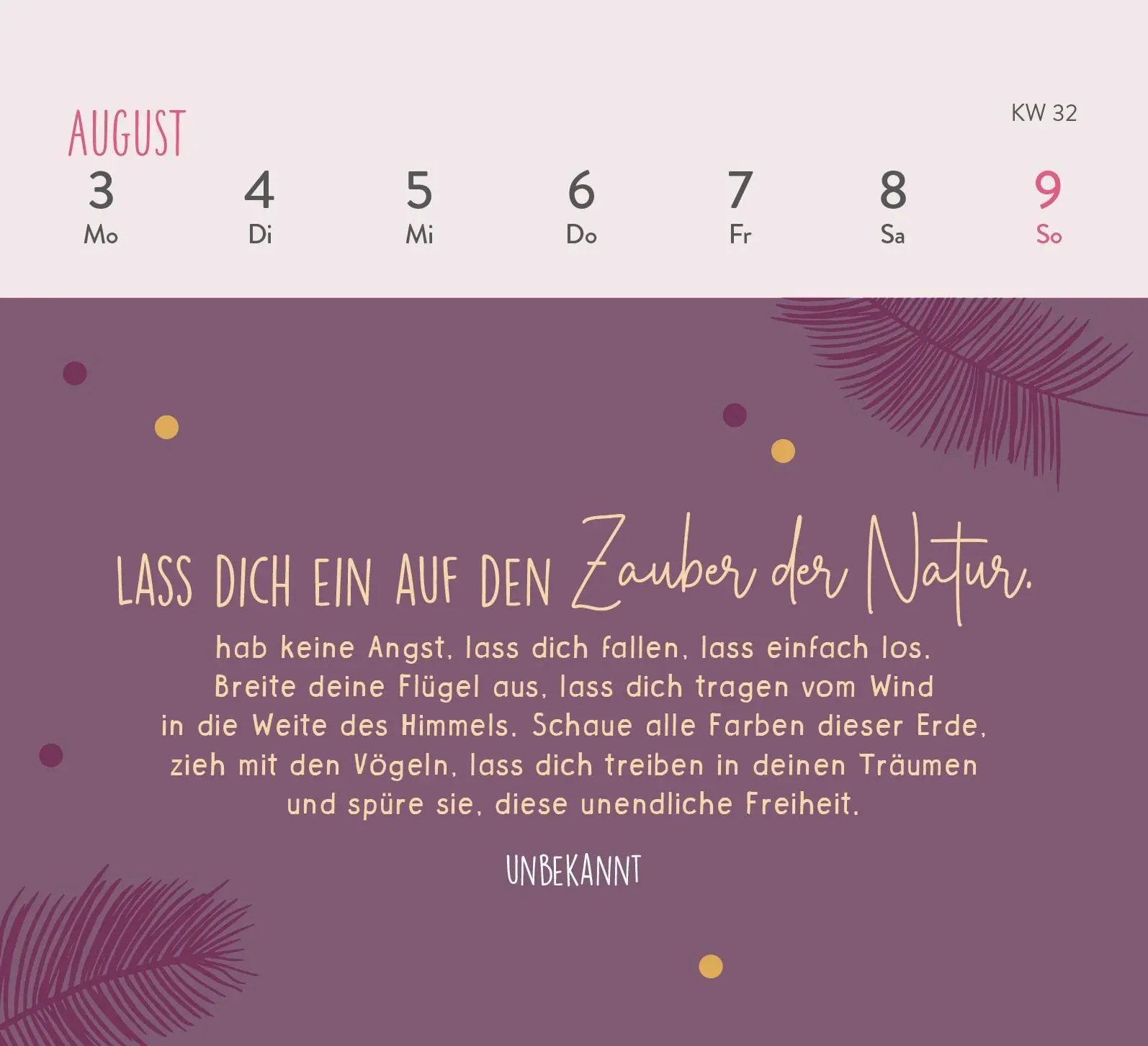 Bild: 4036442013274 | Mini-Wochenkalender 2026: Einatmen. Ausatmen. Sein. | Groh Verlag