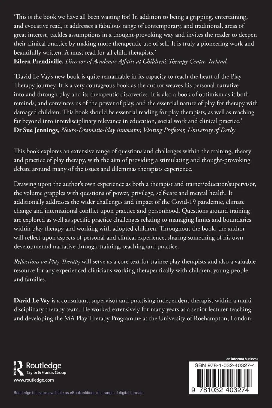 Rückseite: 9781032403274 | Reflections on Play Therapy | David Le Vay | Taschenbuch | Englisch