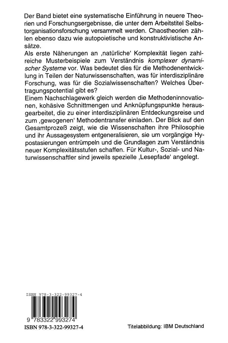 Rückseite: 9783322993274 | Komplexe Natur - Komplexe Wissenschaft | Frank Mußmann | Taschenbuch