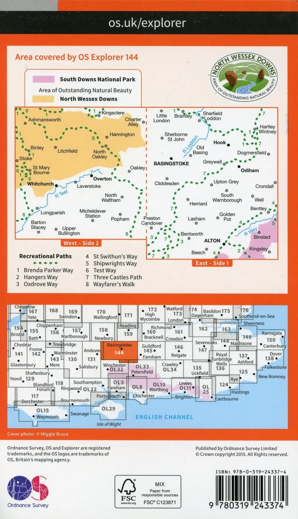 Bild: 9780319243374 | Basingstoke, Alton and Whitchurch | Ordnance Survey | (Land-)Karte