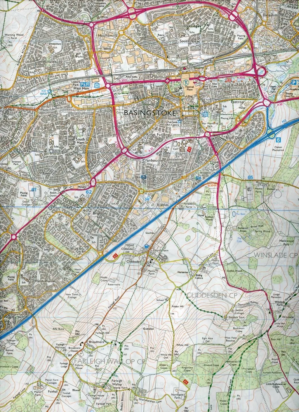 Bild: 9780319243374 | Basingstoke, Alton and Whitchurch | Ordnance Survey | (Land-)Karte