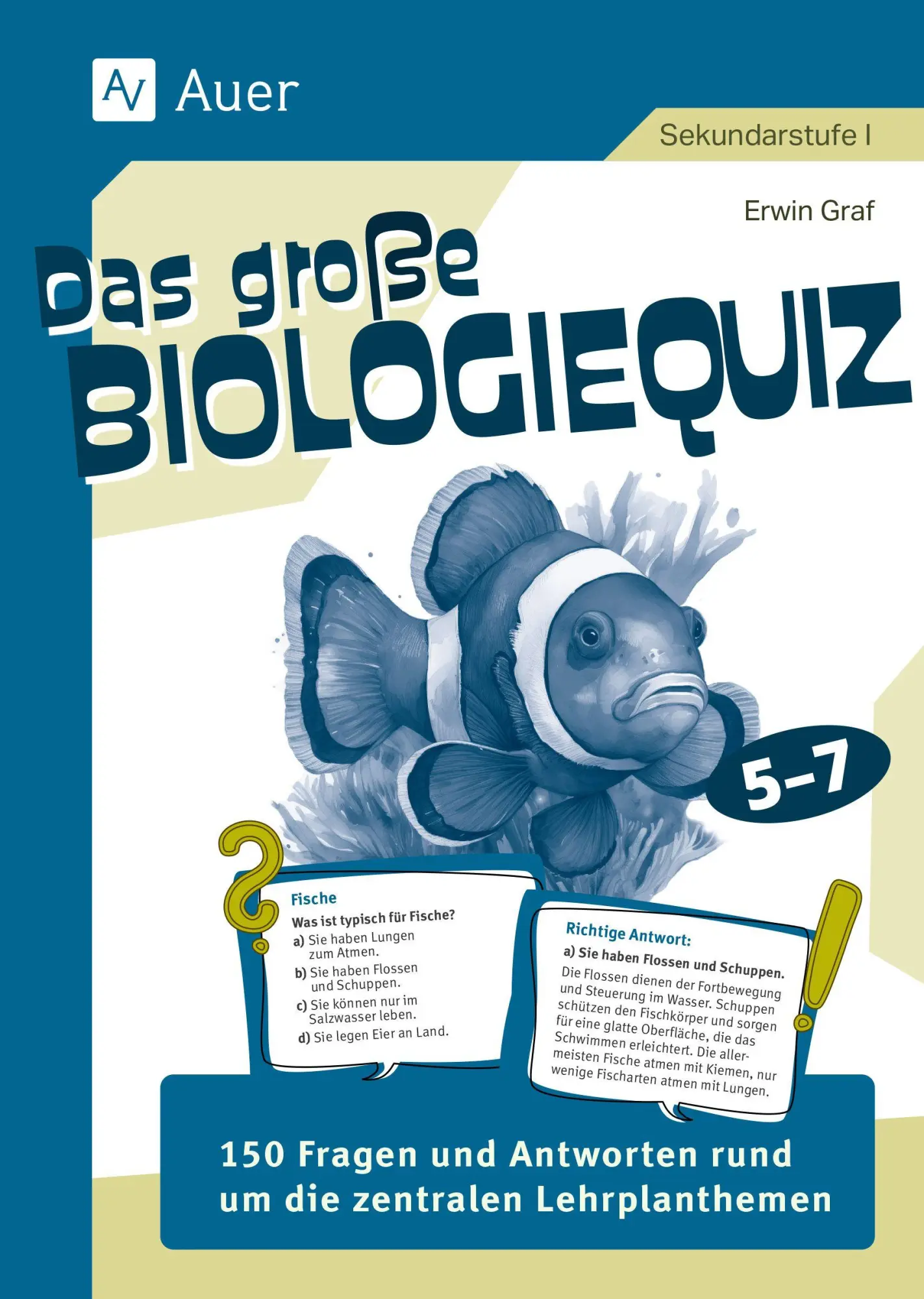 Cover: 9783403093374 | Das große Biologiequiz (5. bis 7. Klasse) | Erwin Graf | Box | 160 S.