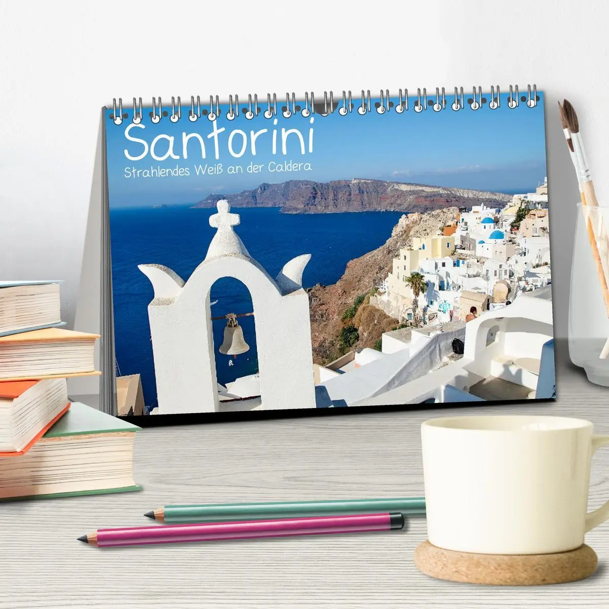 Bild: 9783457623374 | Santorini - Strahlendes Weiß an der Caldera (Tischkalender 2026 DIN...