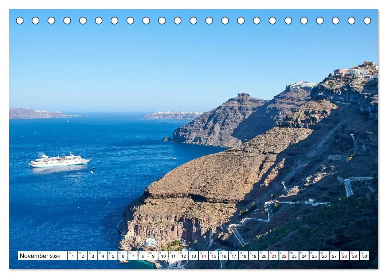 Bild: 9783457623374 | Santorini - Strahlendes Weiß an der Caldera (Tischkalender 2026 DIN...