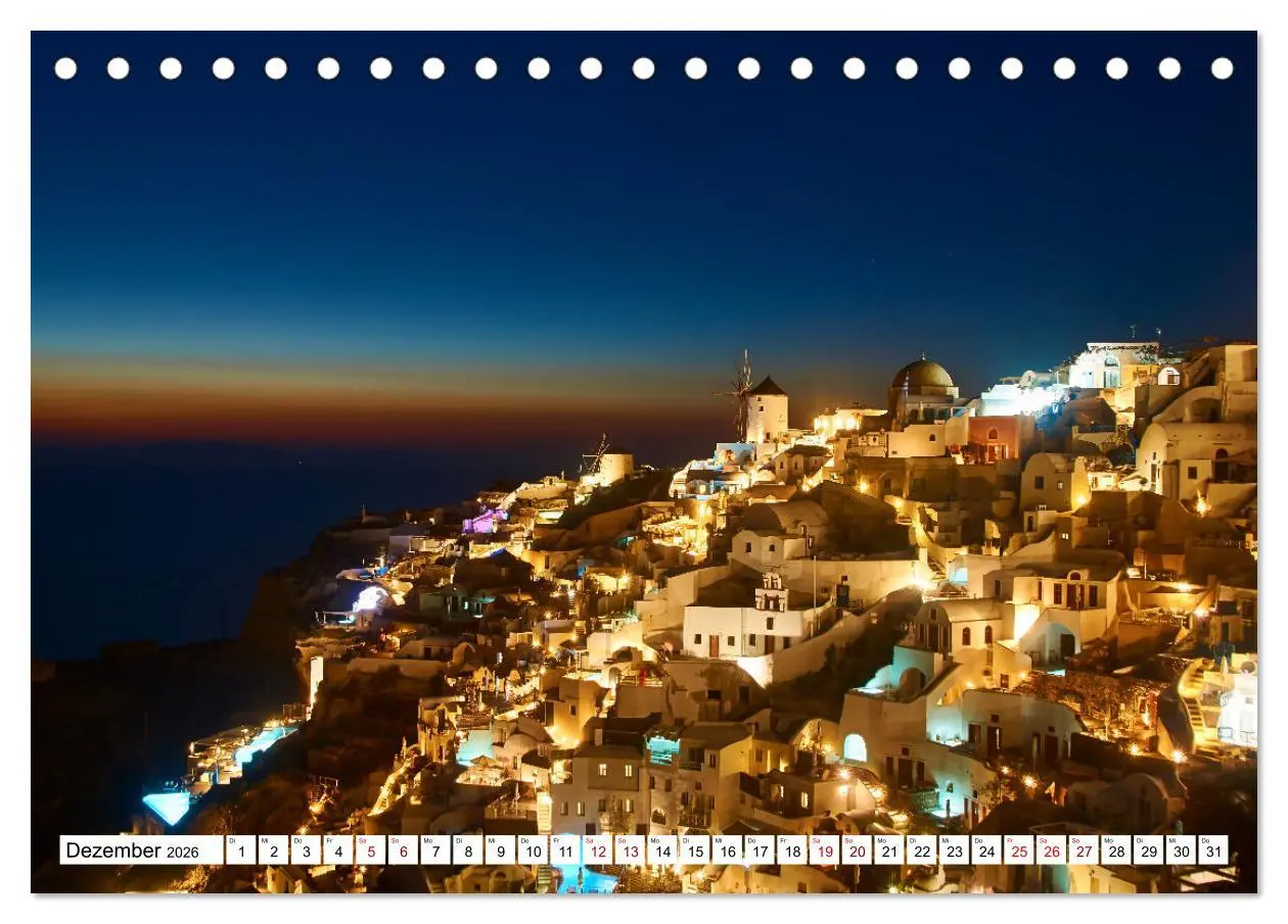Bild: 9783457623374 | Santorini - Strahlendes Weiß an der Caldera (Tischkalender 2026 DIN...