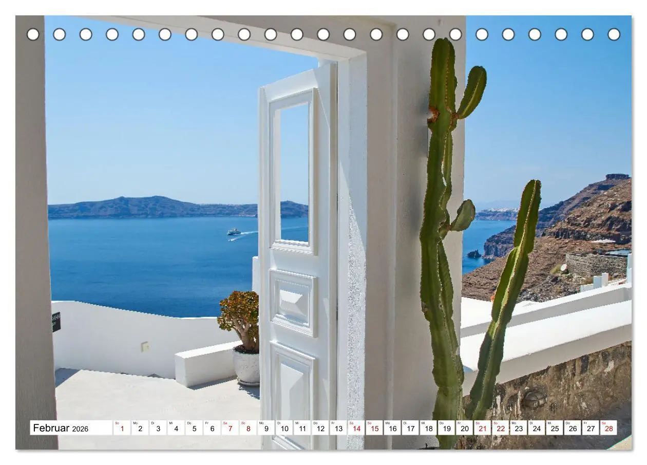 Bild: 9783457623374 | Santorini - Strahlendes Weiß an der Caldera (Tischkalender 2026 DIN...