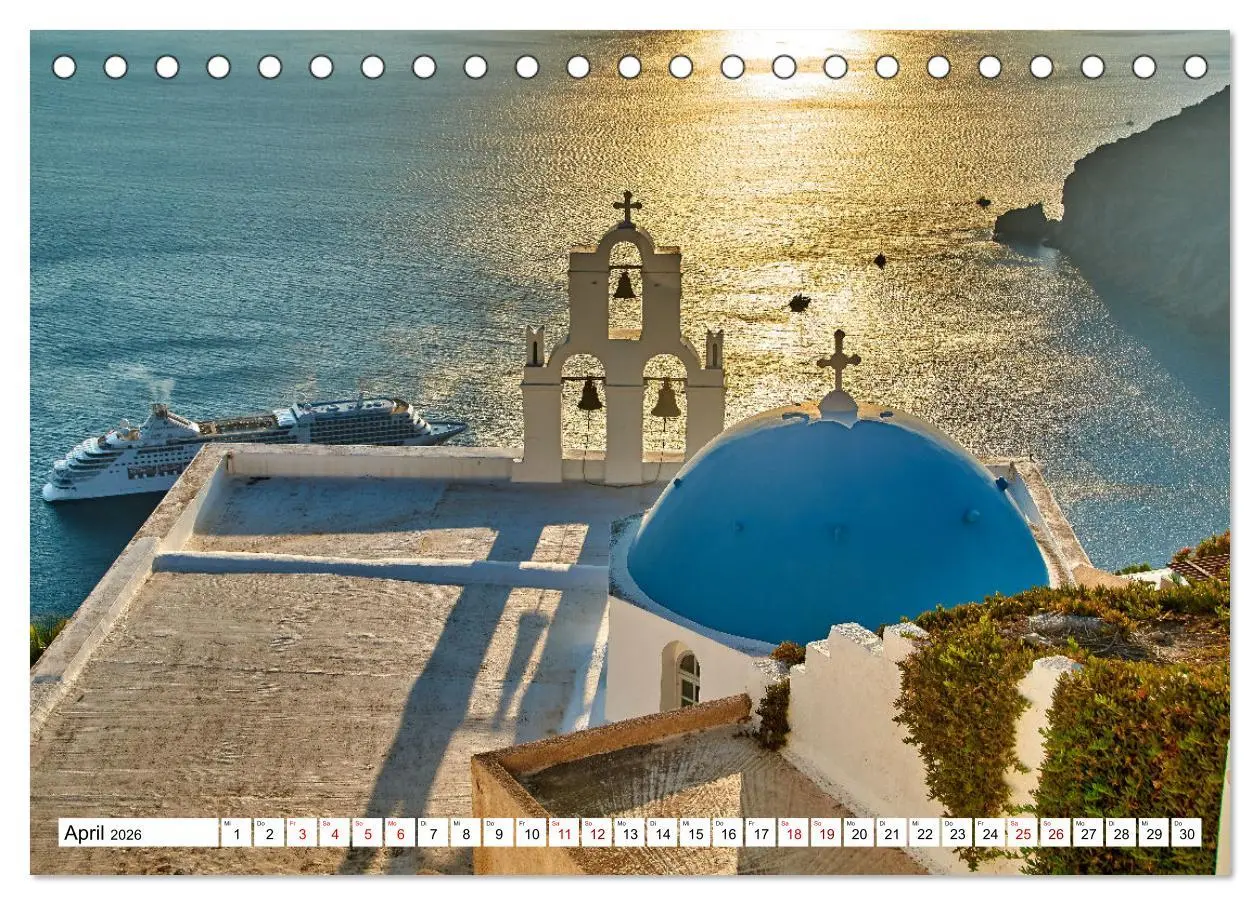 Bild: 9783457623374 | Santorini - Strahlendes Weiß an der Caldera (Tischkalender 2026 DIN...