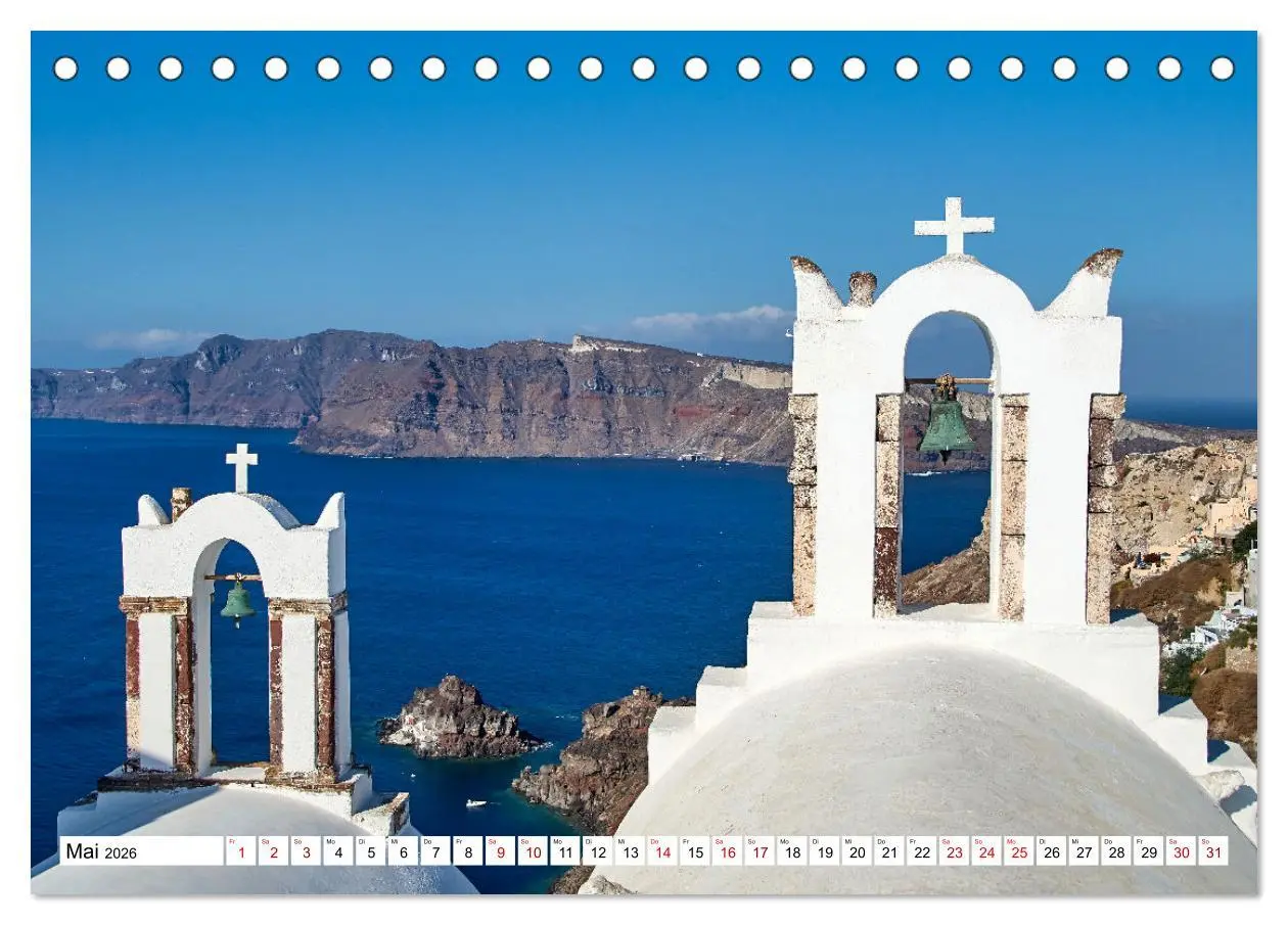 Bild: 9783457623374 | Santorini - Strahlendes Weiß an der Caldera (Tischkalender 2026 DIN...