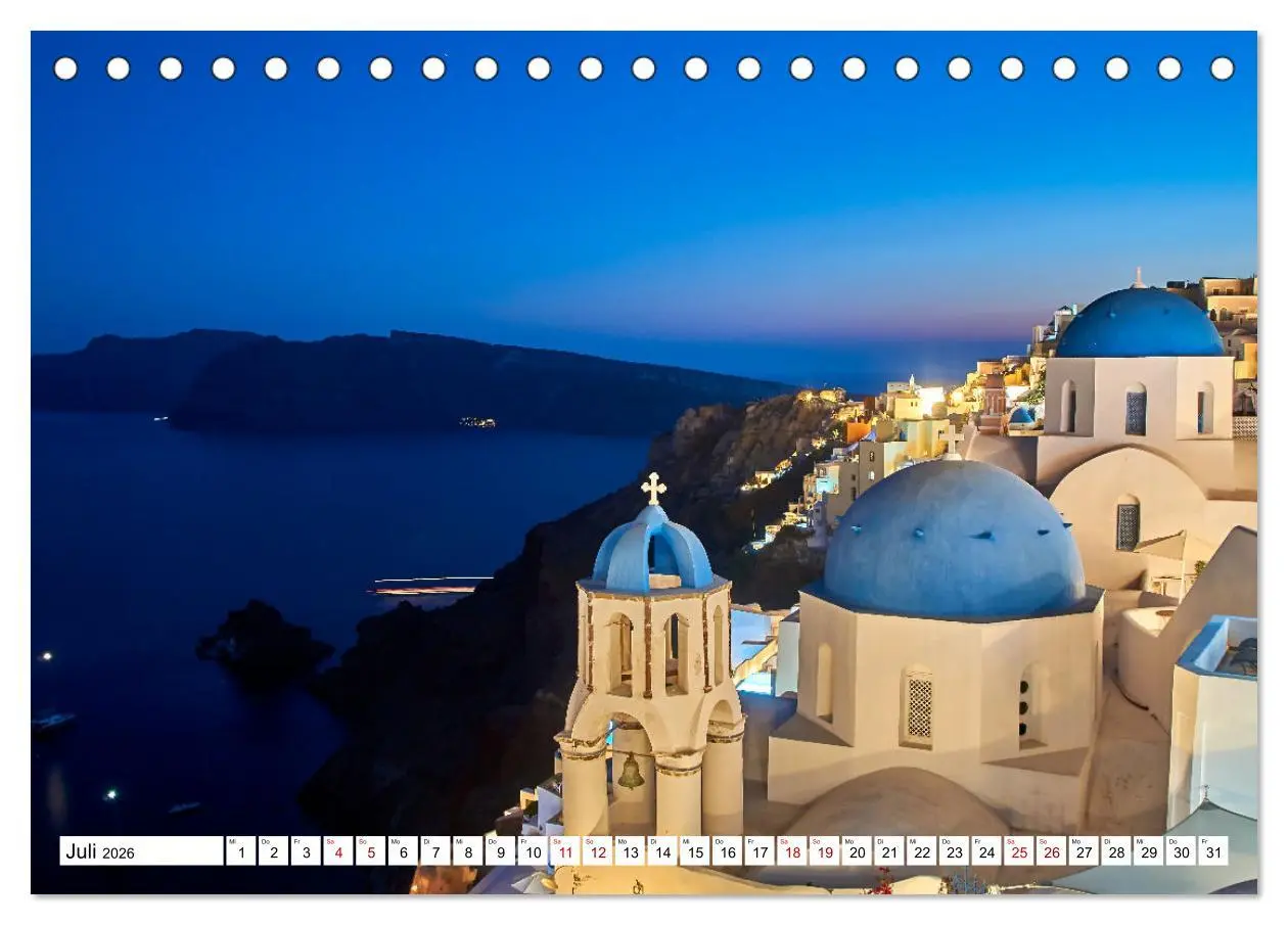 Bild: 9783457623374 | Santorini - Strahlendes Weiß an der Caldera (Tischkalender 2026 DIN...