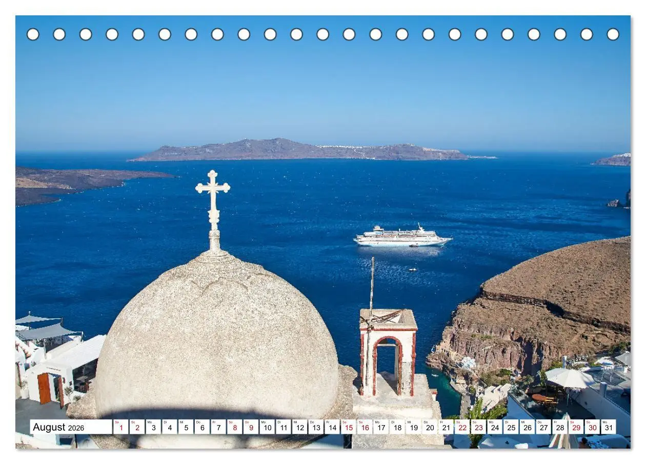 Bild: 9783457623374 | Santorini - Strahlendes Weiß an der Caldera (Tischkalender 2026 DIN...
