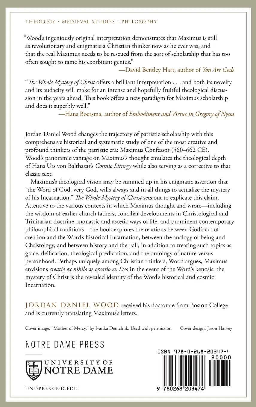 Rückseite: 9780268203474 | The Whole Mystery of Christ | Jordan Daniel Wood | Buch | Englisch