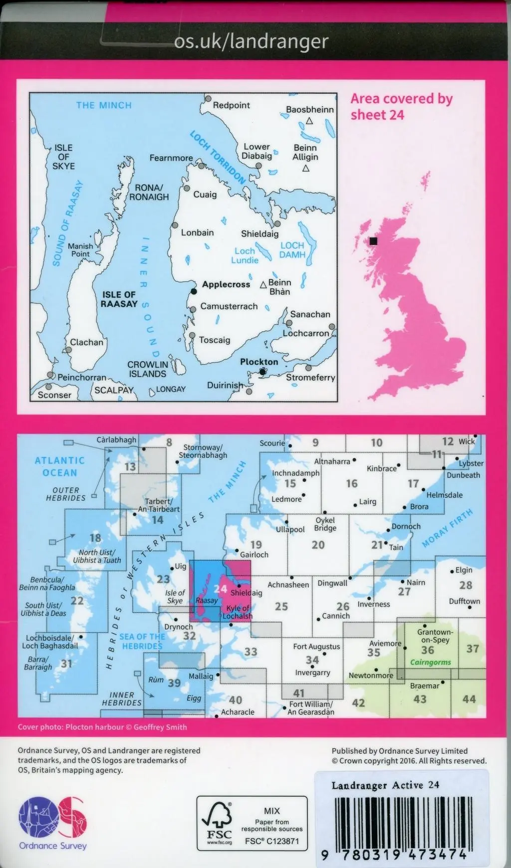 Bild: 9780319473474 | Raasay &amp; Applecross, Loch Torridon &amp; Plockton | Ordnance Survey | 2016