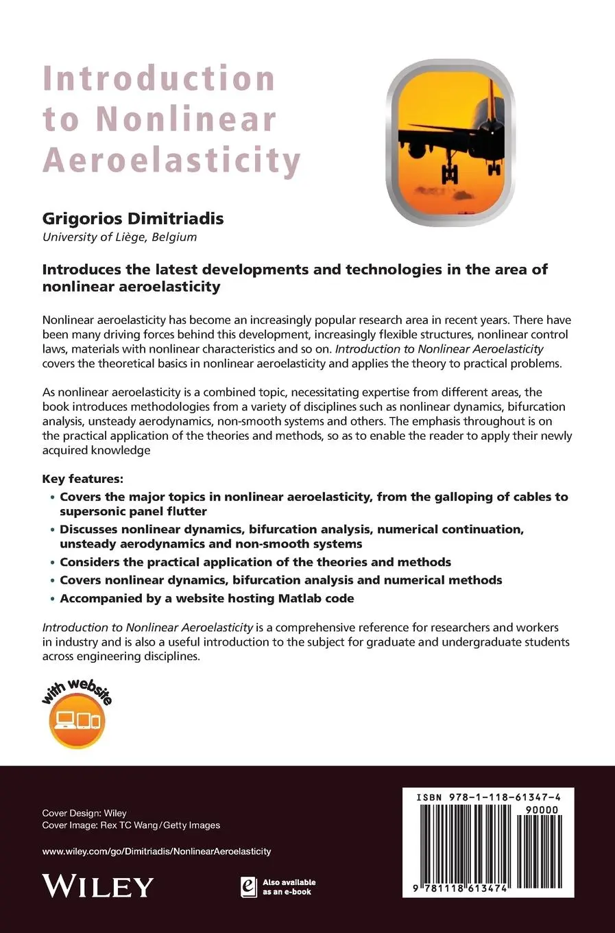 Rückseite: 9781118613474 | Introduction to Nonlinear Aeroelasticity | Grigorios Dimitriadis