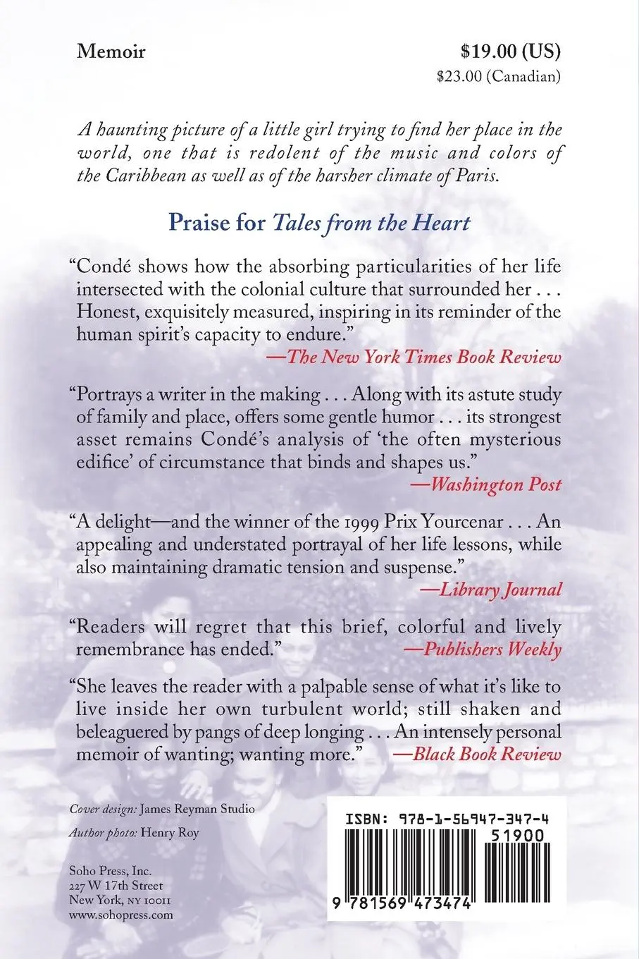 Rückseite: 9781569473474 | Tales from the Heart | True Stories from My Childhood | Maryse Conde